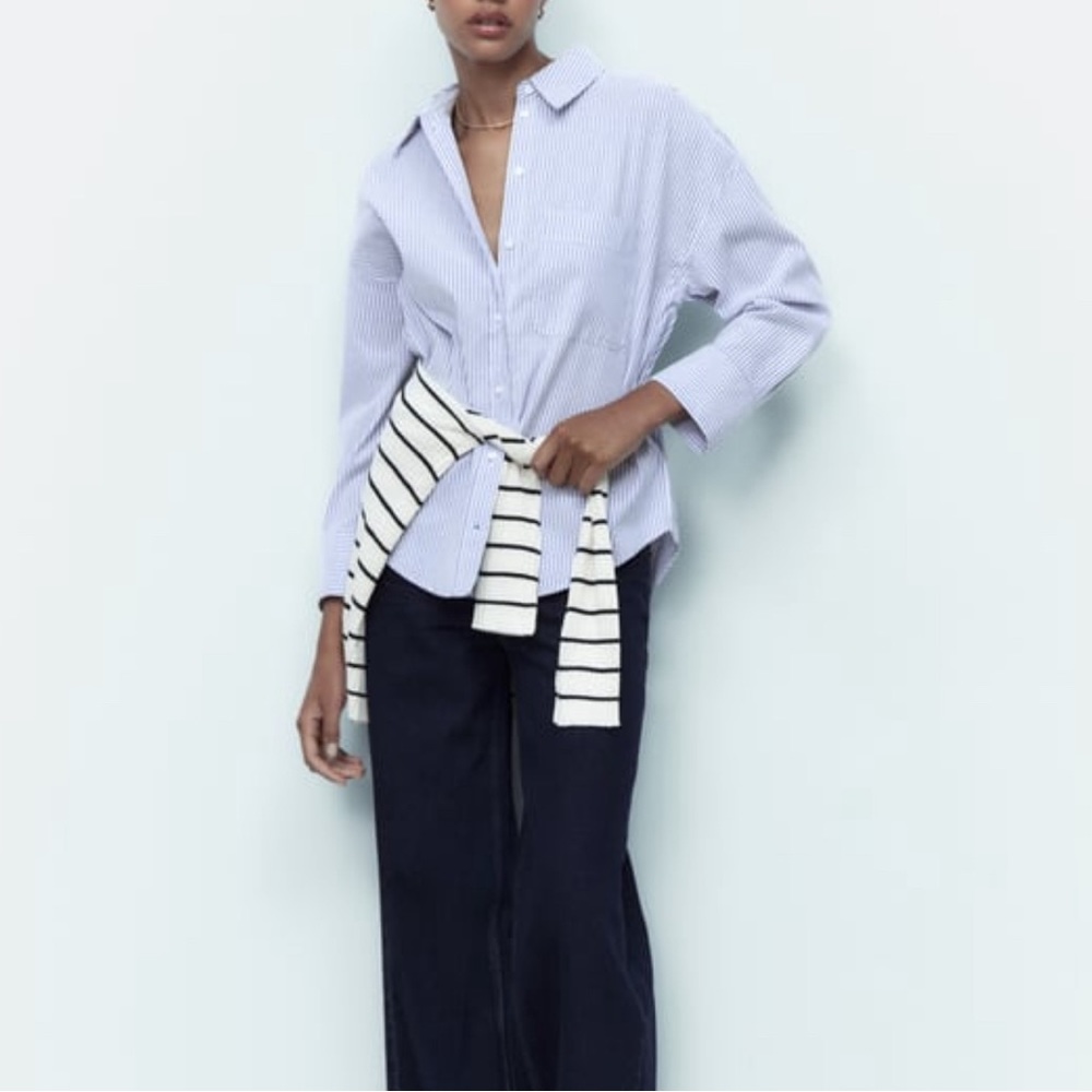 Zara stripe oxford shirt